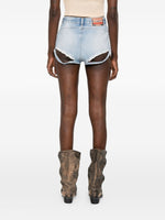 Diesel distressed effect denim cotton shorts
