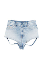 Diesel distressed effect denim cotton shorts