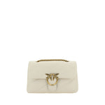 PINKO White Calf Leather Bos Taurus Shoulder Bag