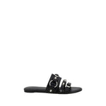 Balenciaga Black Calf Leather Bos Taurus Flat Sandals