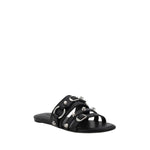 Balenciaga Black Calf Leather Bos Taurus Flat Sandals