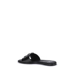 Valentino Garavani Black Calf Leather Bos Taurus Flat Sandals