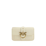 PINKO White Calf Leather Bos Taurus Shoulder Bag