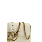 PINKO White Calf Leather Bos Taurus Shoulder Bag