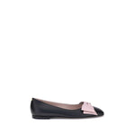 Valentino Garavani Black Calf Leather Bos Taurus Ballet Flats