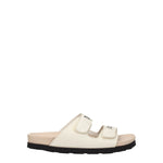 Palm Angels Beige Leather Flat Sandals