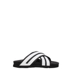Palm Angels White Leather Slippers