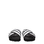 Palm Angels White Leather Slippers