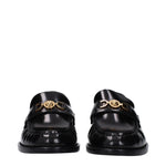 Versace Black Leather Slip-On Loafers