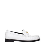 Versace White Leather Slip-On Loafers