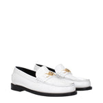 Versace White Leather Slip-On Loafers