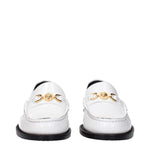 Versace White Leather Slip-On Loafers