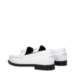 Versace White Leather Slip-On Loafers