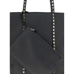 Valentino Garavani Black Calf Leather Bos Taurus Shoulder Bag