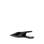 Saint Laurent Black Calf Leather Bos Taurus Ballet Flats