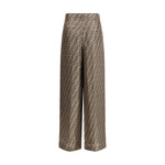 Fendi Brown Silk Casual Pants