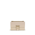 PINKO Beige Calf Leather Bos Taurus Shoulder Bag