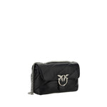 PINKO Black Calf Leather Bos Taurus Shoulder Bag