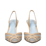 Valentino Garavani Beige Leather Stiletto Heel Sandals