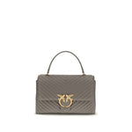PINKO Gray Calf Leather Bos Taurus Handbag