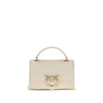 PINKO White Calf Leather Bos Taurus Handbag