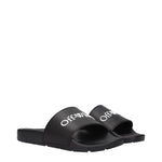 Off-White Black Cotton Slippers