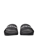 Off-White Black Cotton Slippers