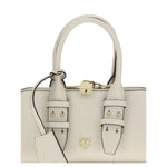 PINKO White Calf Leather Bos Taurus Handbag