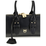 PINKO Black Calf Leather Bos Taurus Handbag