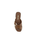 Prada Brown Calf Leather Bos Taurus Sandals