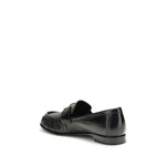 Fendi Black Calf Leather Bos Taurus Slip-On Loafers
