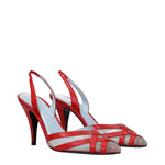 Valentino Garavani Red Leather Stiletto Heel Sandals