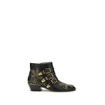 Chloé Black Calf Leather Bos Taurus Lace-Up Boots