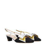Valentino Garavani Black Fabric Mid Heel Pumps