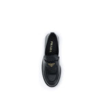Prada Black Calf Leather Bos Taurus Slip-On Loafers